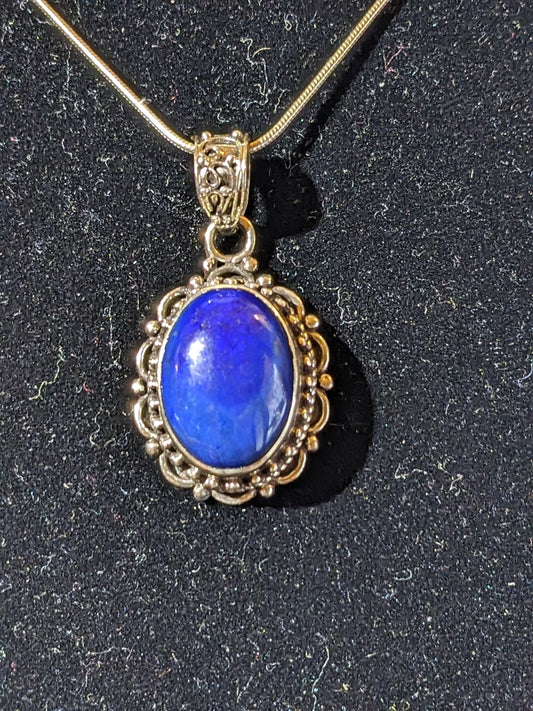 Sterling Silver Pendant With Lapis Lazuli