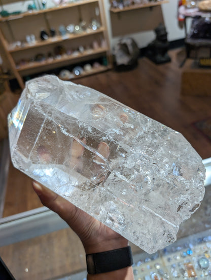 Clear large Himalayan crystal from tibetan plateau