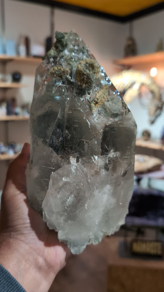Chlorite quartz piece from tibetan plateau.