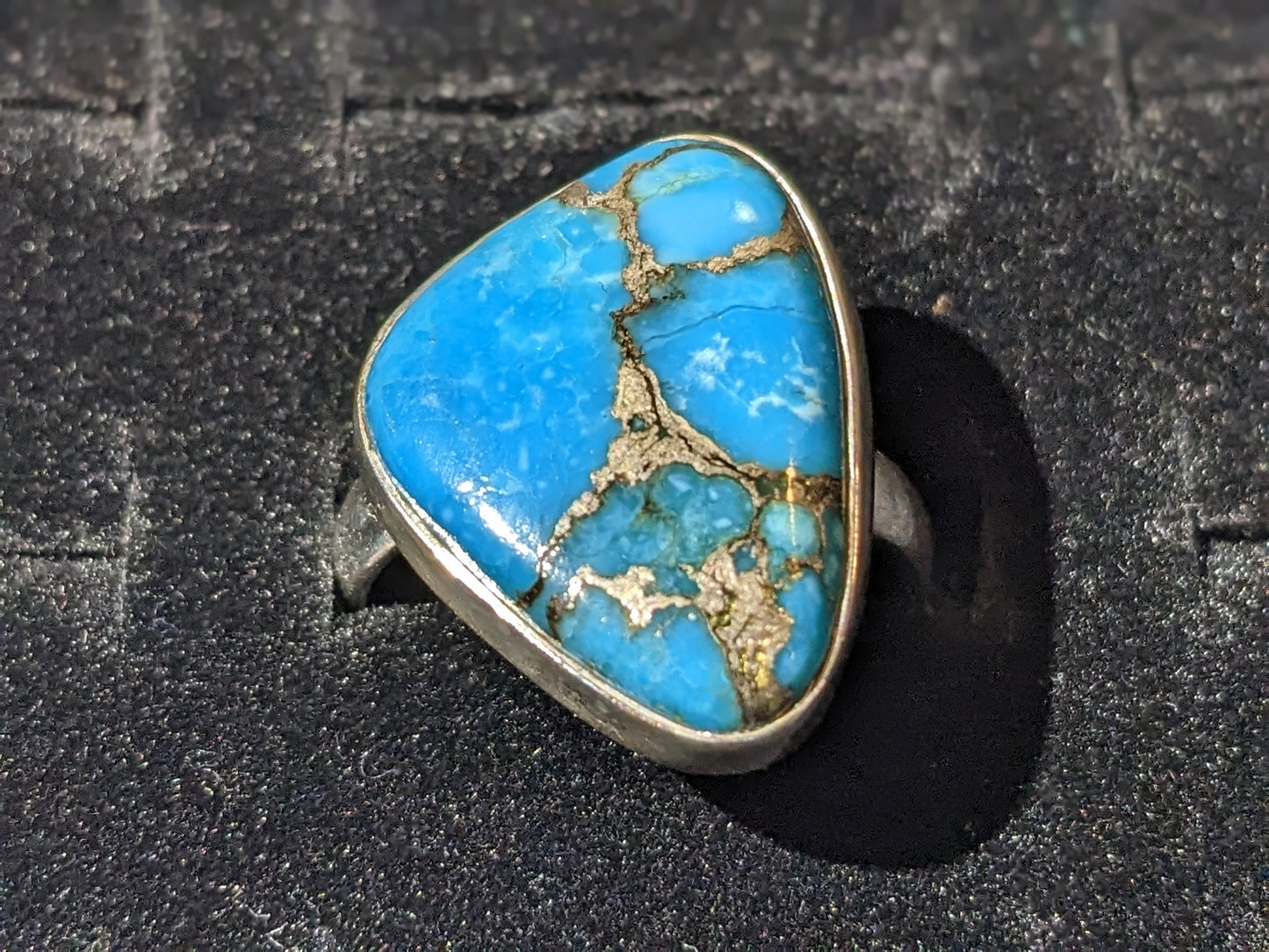 Size 10 Silver ring with Copper Turquoise